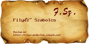 Filyó Szabolcs névjegykártya