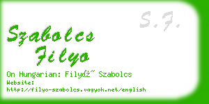 szabolcs filyo business card